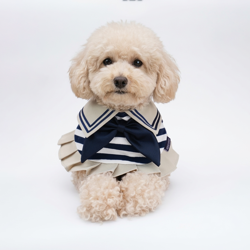 MOMOJI Santiana (2-Sandstone & Navy) | Pet Neckwear