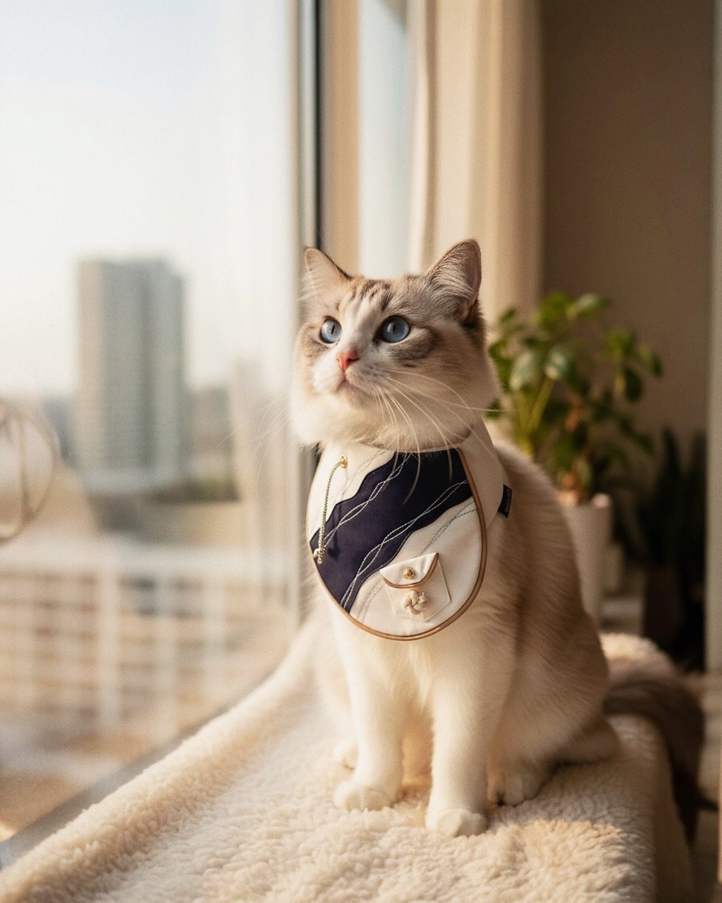 MOMOJI Antibes (2-French Riviera Blue) | Pet Neckwear