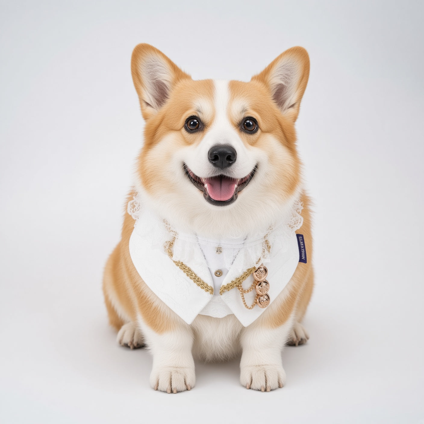 MOMOJI Harrington (2-Bridal Alabaster Silk) | Pet Neckwear