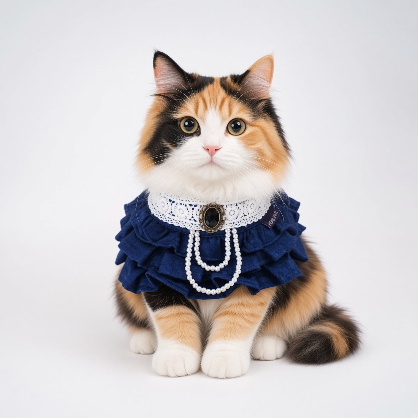 MOMOJI Alexandrina (4-Imperial Sapphire Brocade) | Pet Neckwear