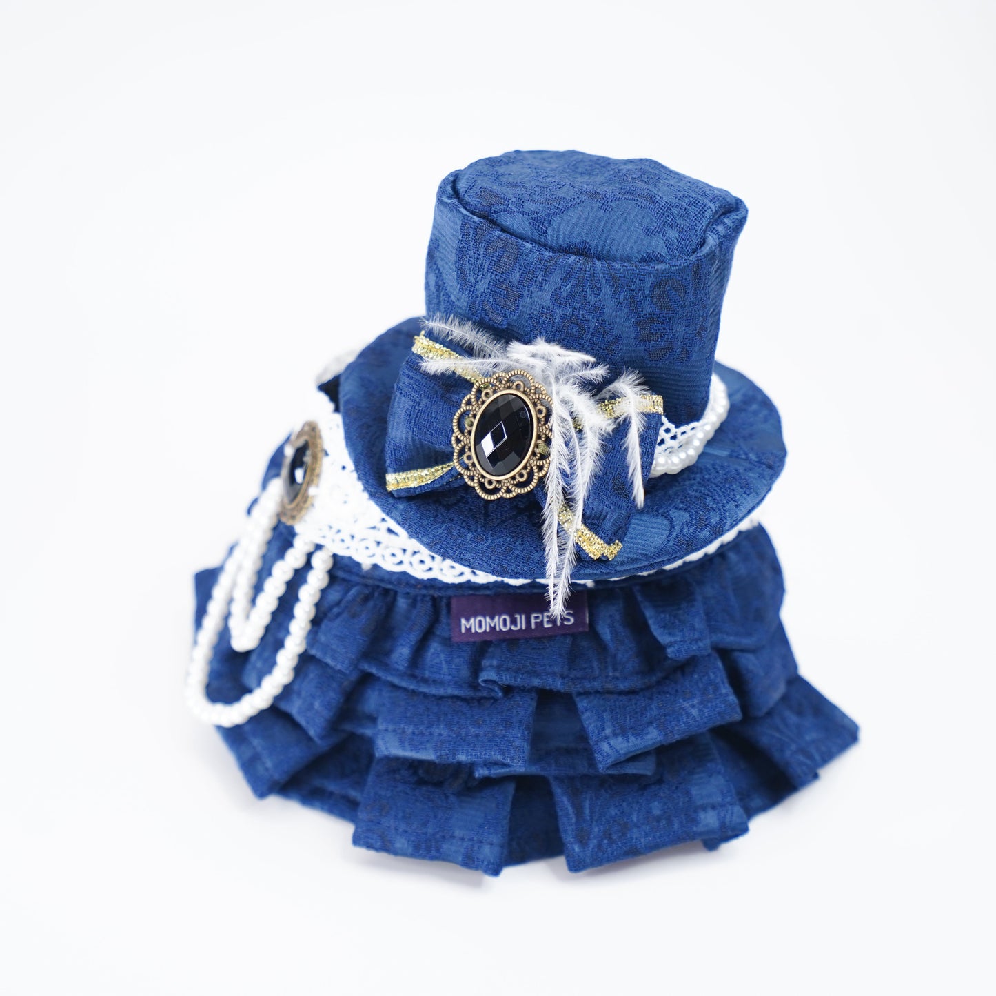 MOMOJI Arabella (2-Imperial Sapphire Brocade) | Pet Hat