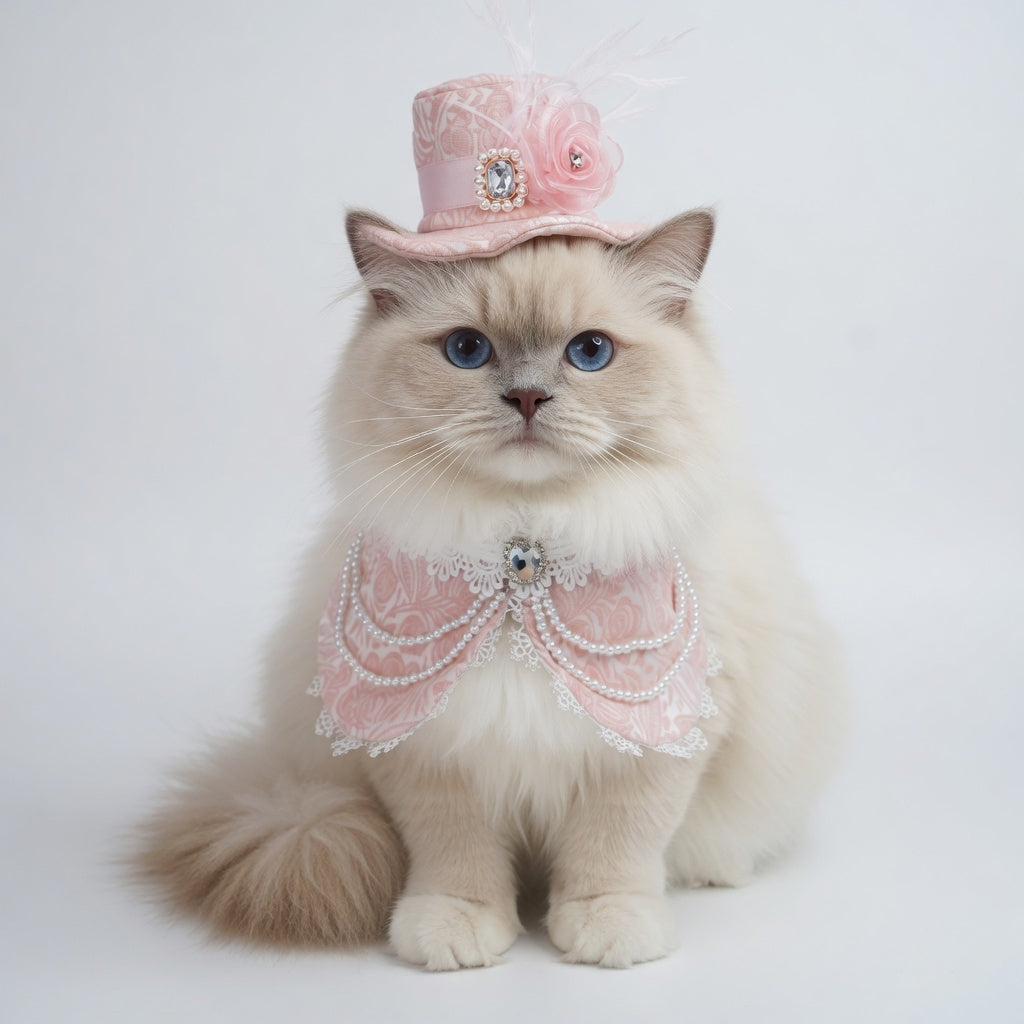 MOMOJI Georgiana (1-Powdered Rose Brocade) | Pet Hat