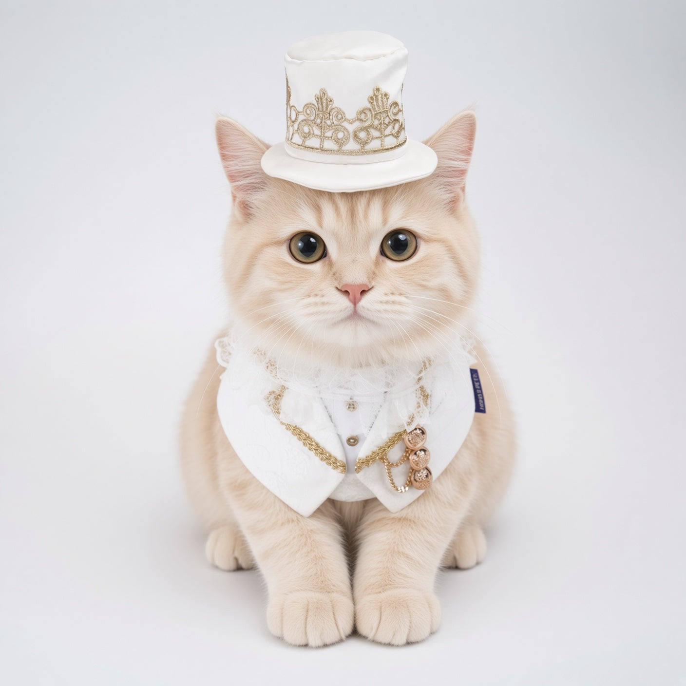 MOMOJI Sovereign (3-Bridal Alabaster Silk) | Pet Hat