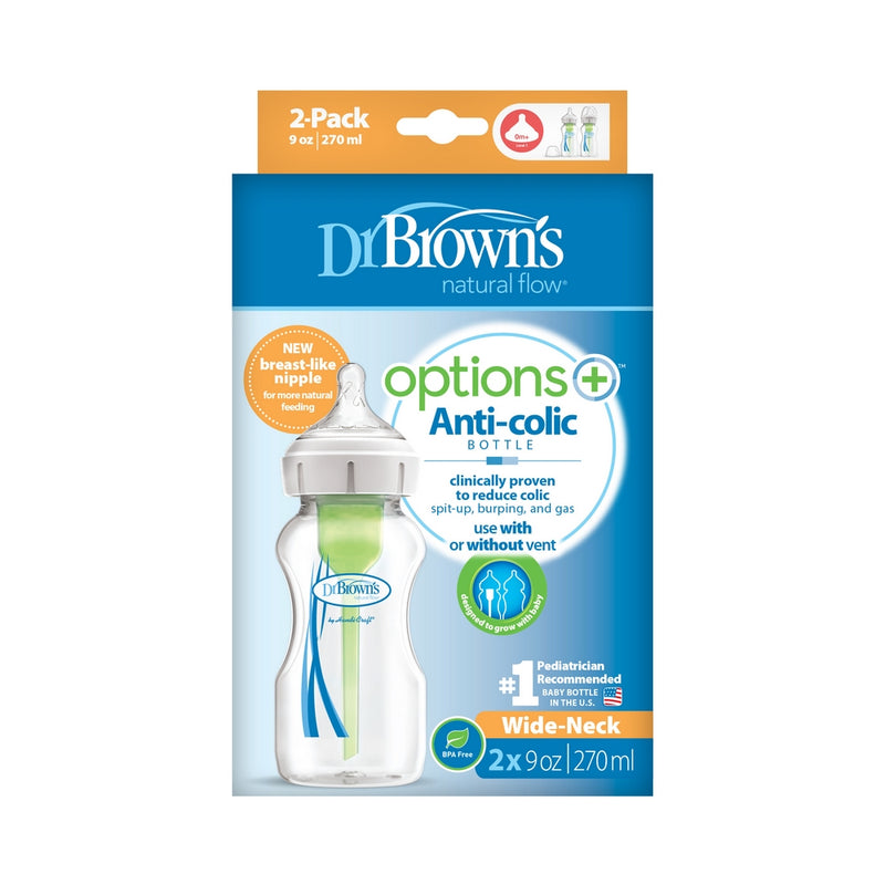 Dr. Brown's Options+ 仿母乳排氣奶樽 - PP 9oz 兩個裝
