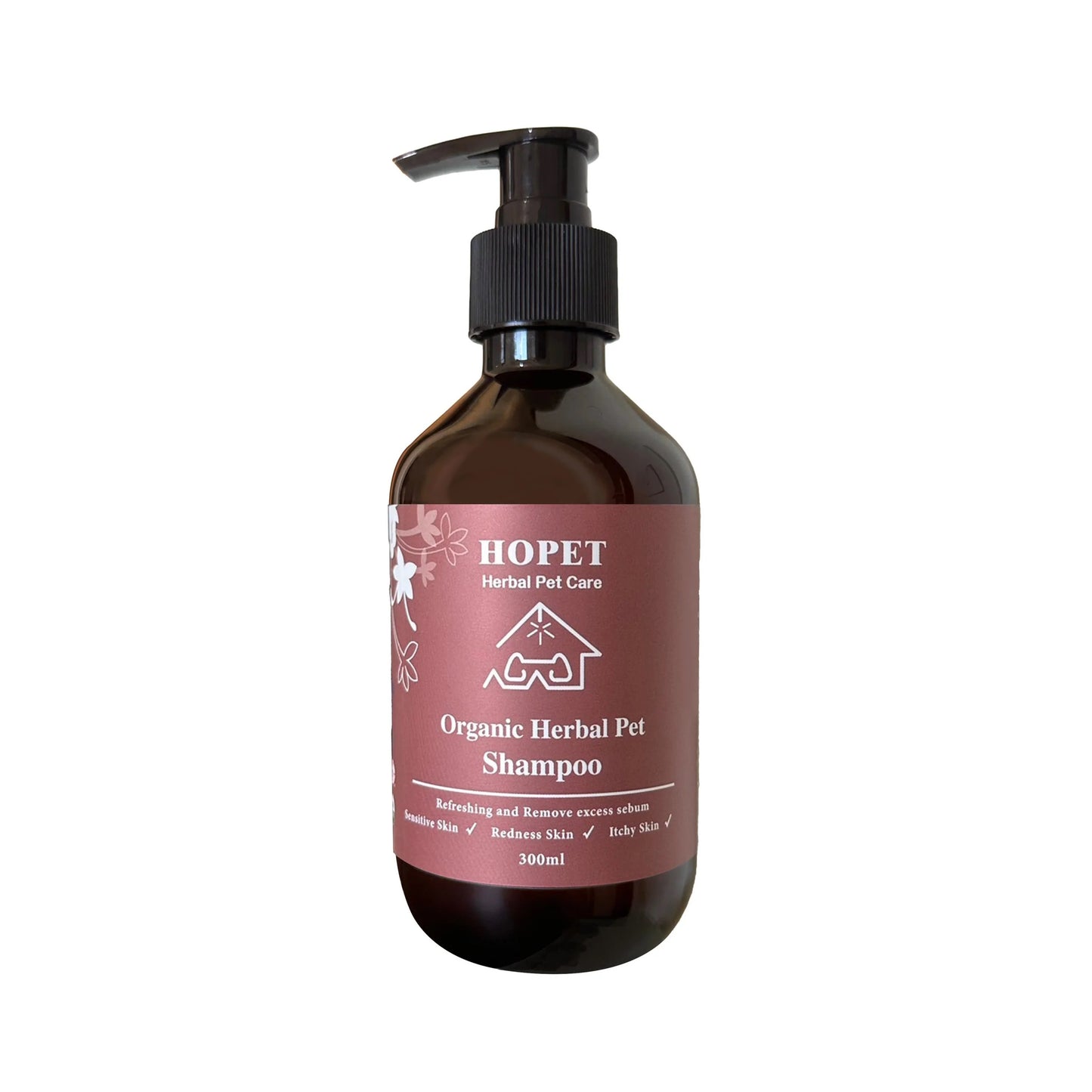 HOPET Organic plant extract pet shampoo 300ml - refreshing and oil-removing