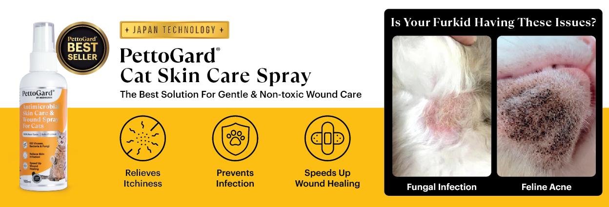 PettoGard Antimicrobial Skin Care & Wound Spray for Cats 100ml