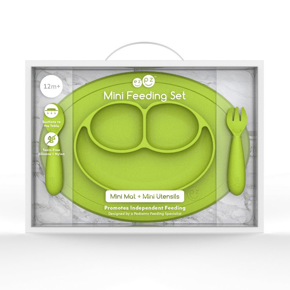 Ezpz Silicone Mini Mat + Utensils Feeding Set