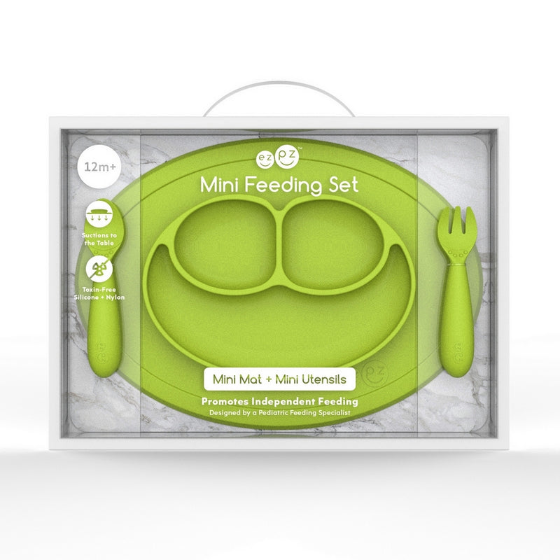 Ezpz Silicone Mini Mat + Utensils Feeding Set