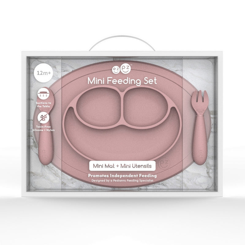 Ezpz Silicone Mini Mat + Utensils Feeding Set