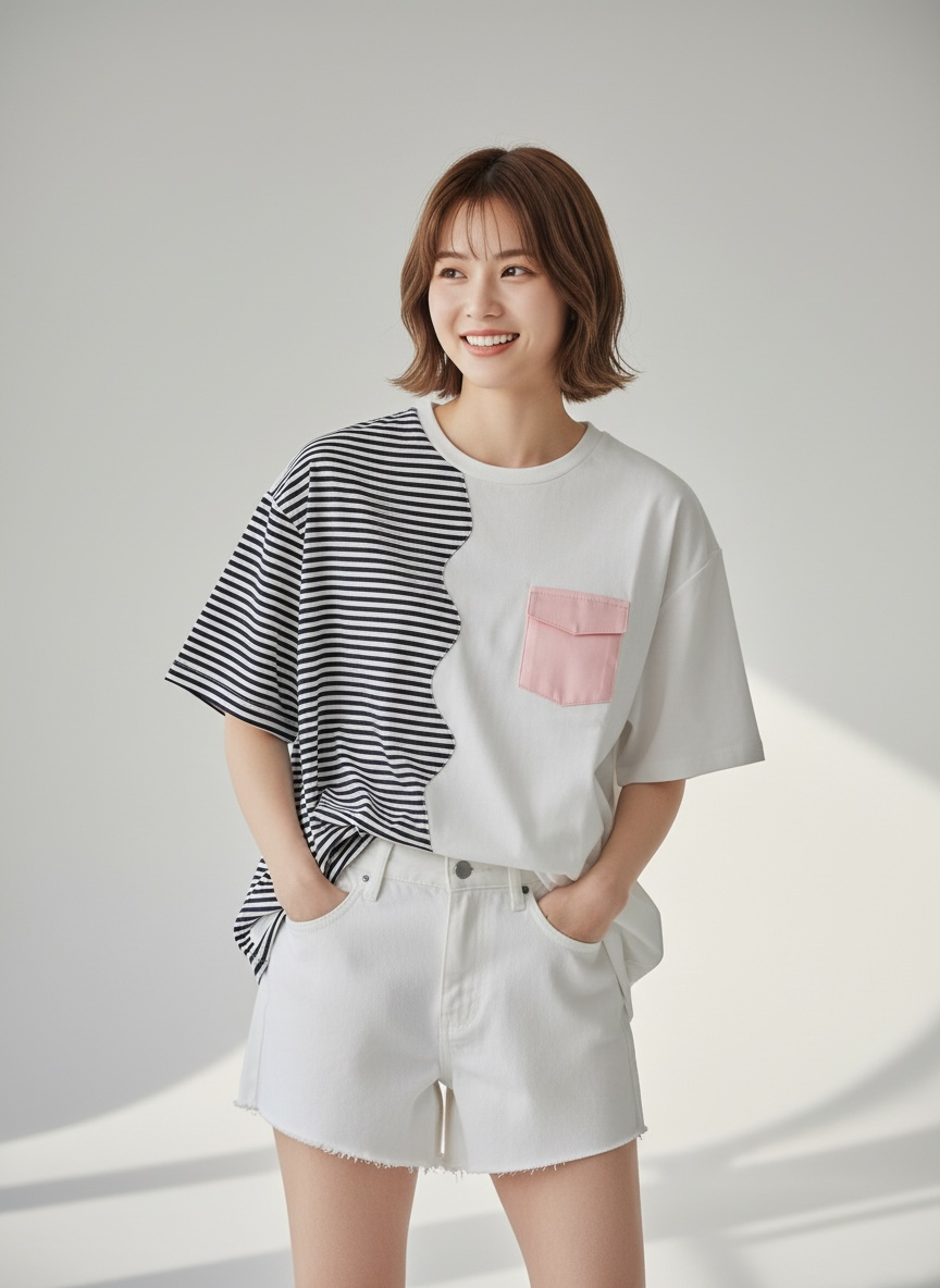 MOMOJI Marseille Tee (1-Breton Stripe Navy) | Hooman (Adult/Kids)