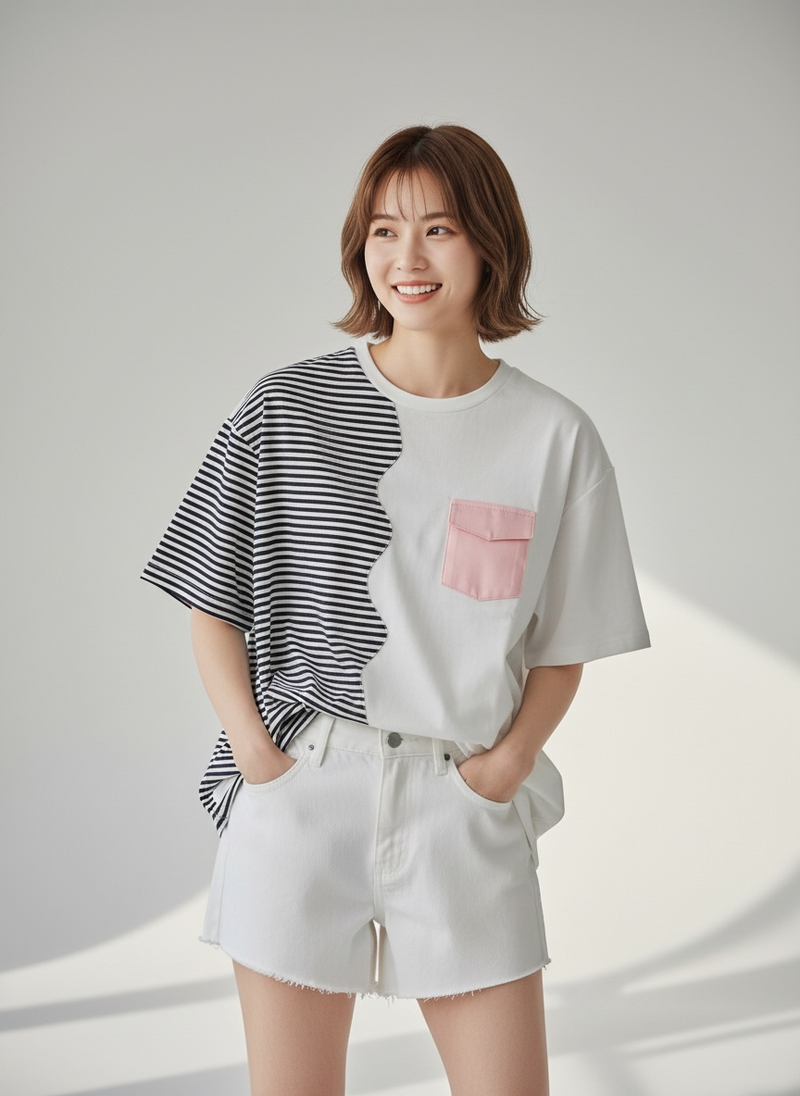 MOMOJI Marseille Tee (1-Breton Stripe Navy) | Hooman (Adult/Kids)