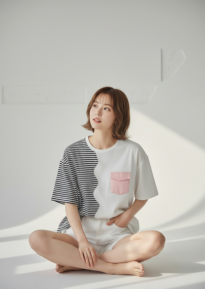 MOMOJI Marseille Tee (1-Breton Stripe Navy) | Hooman (Adult/Kids)
