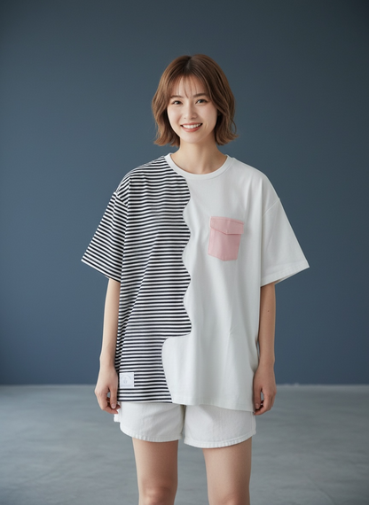 MOMOJI Marseille Tee (1-Breton Stripe Navy) | Hooman (Adult/Kids)