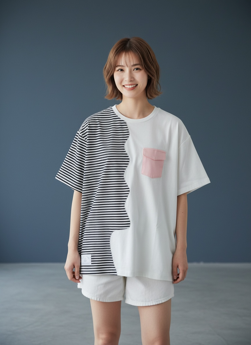 MOMOJI Marseille Tee (1-Breton Stripe Navy) | Hooman (Adult/Kids)