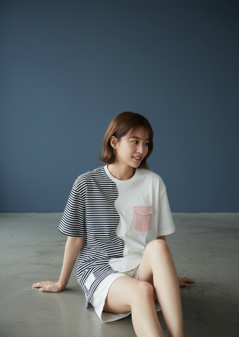 MOMOJI Marseille Tee (1-Breton Stripe Navy) | Hooman (Adult/Kids)