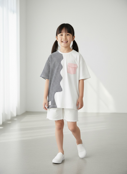 MOMOJI Marseille Tee (1-Breton Stripe Navy) | Hooman (Adult/Kids)