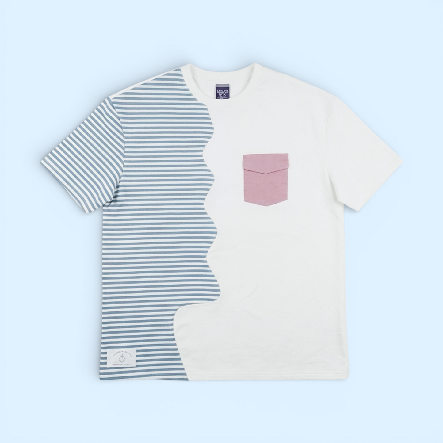 MOMOJI Marseille Tee (2-Breton Stripe Moonstone) | Hooman (Adult/Kids)
