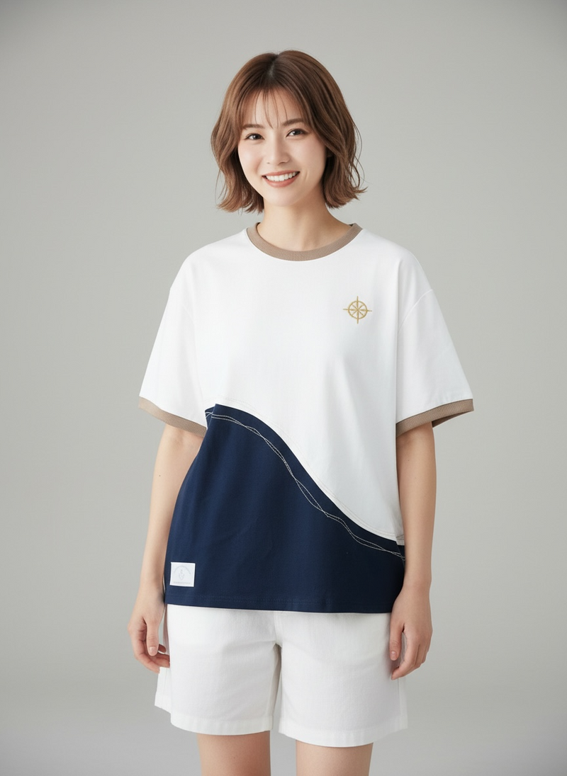 MOMOJI Antibes Tee (2-French Riviera Blue) | Hooman (Adult/Kids)