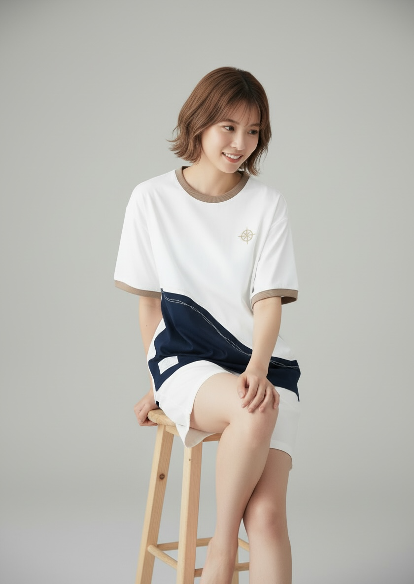 MOMOJI Antibes Tee (2-French Riviera Blue) | Hooman (Adult/Kids)