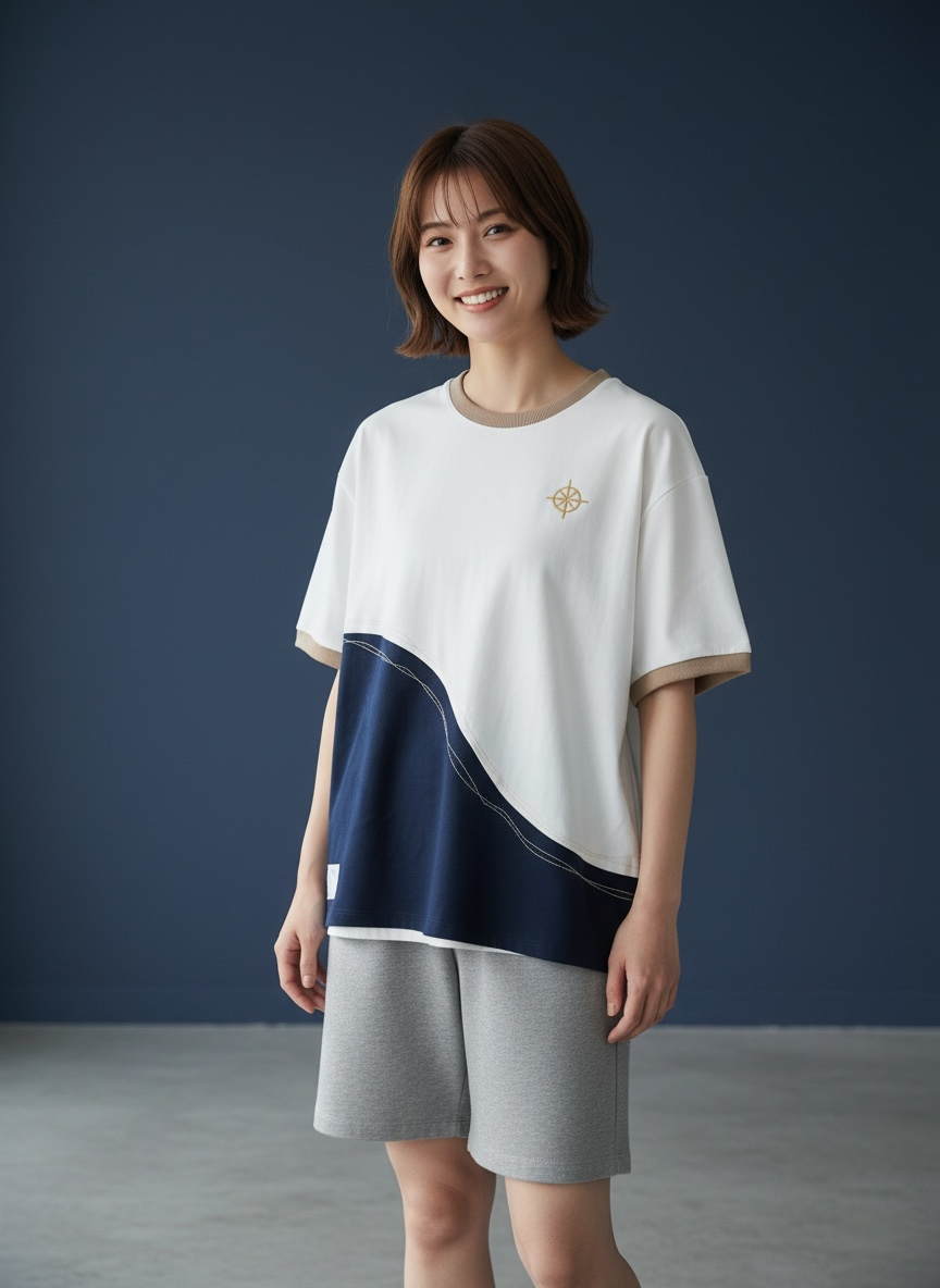 MOMOJI Antibes Tee (2-French Riviera Blue) | Hooman (Adult/Kids)