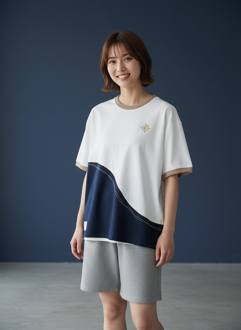 MOMOJI Antibes Tee (2-French Riviera Blue) | Hooman (Adult/Kids)