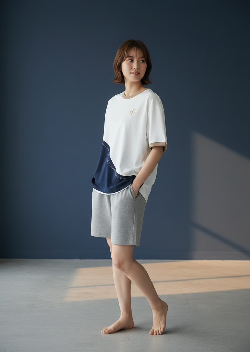 MOMOJI Antibes Tee (2-French Riviera Blue) | Hooman (Adult/Kids)