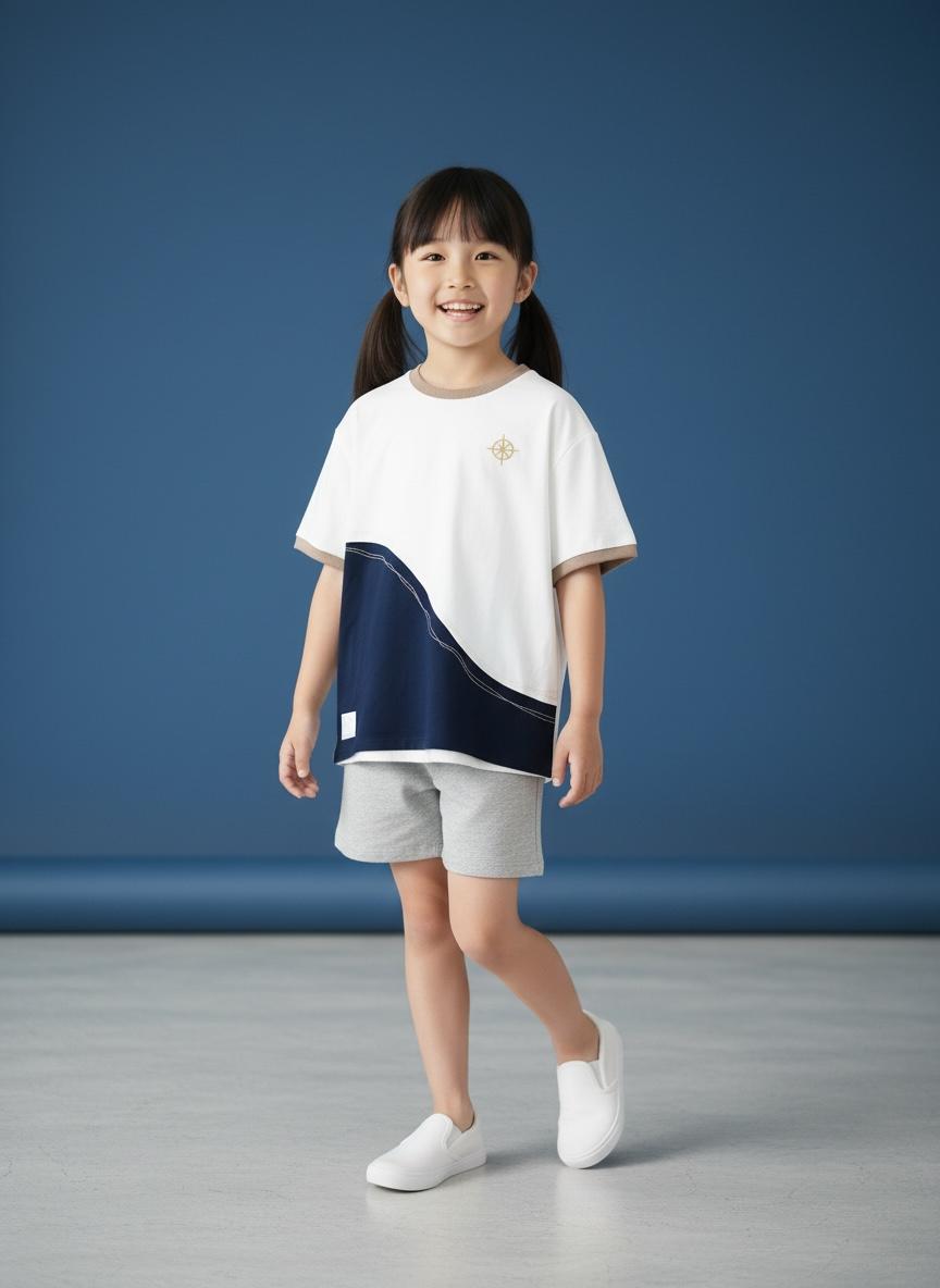MOMOJI Antibes Tee (2-French Riviera Blue) | Hooman (Adult/Kids)