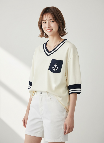 [Pre-order] MOMOJI Santiano Tee (1-Ivory Cream) | Hooman (Adult/Kids)