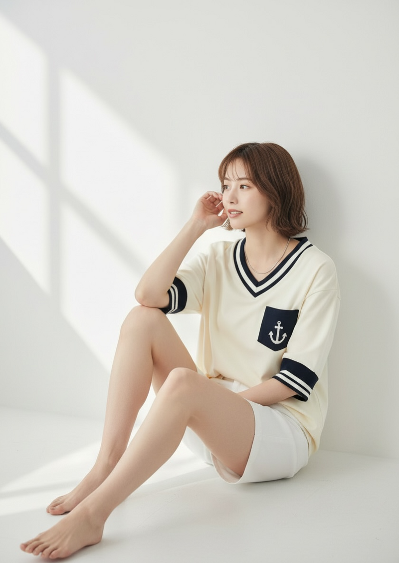 [Pre-order] MOMOJI Santiano Tee (1-Ivory Cream) | Hooman (Adult/Kids)