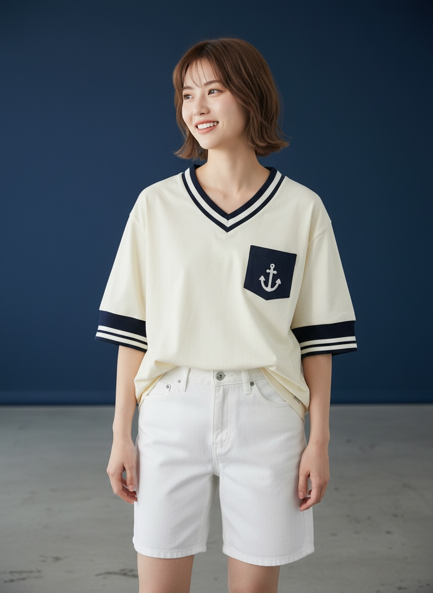 [Pre-order] MOMOJI Santiano Tee (1-Ivory Cream) | Hooman (Adult/Kids)