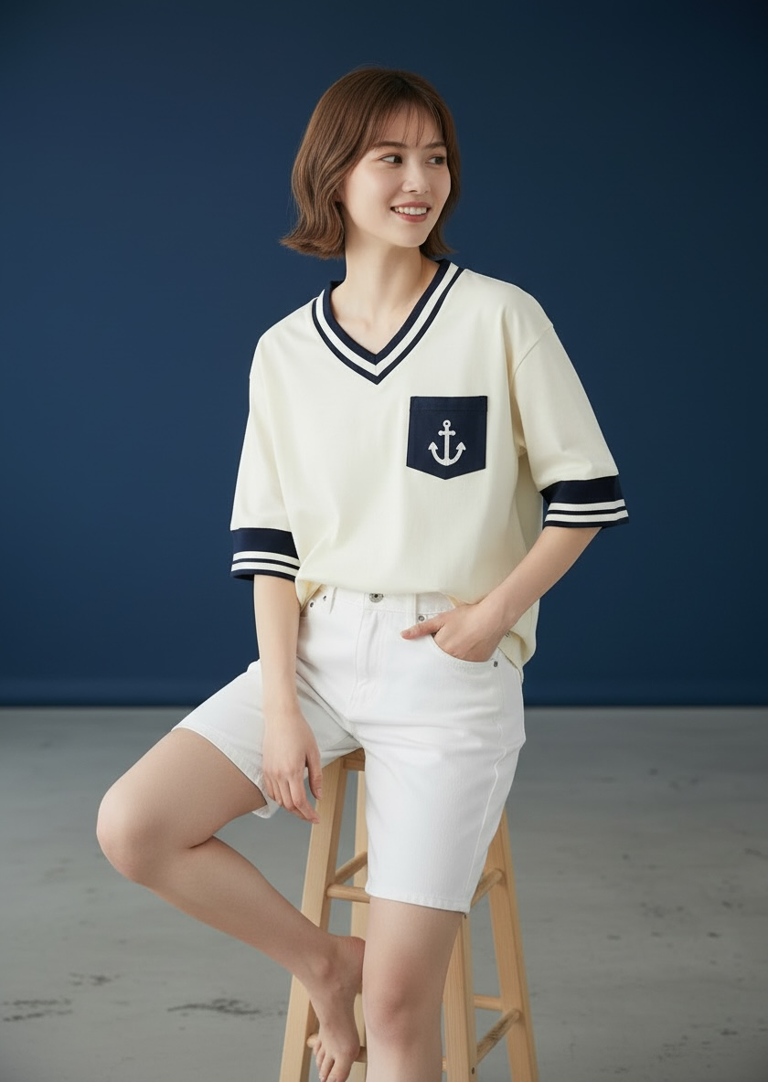 [Pre-order] MOMOJI Santiano Tee (1-Ivory Cream) | Hooman (Adult/Kids)