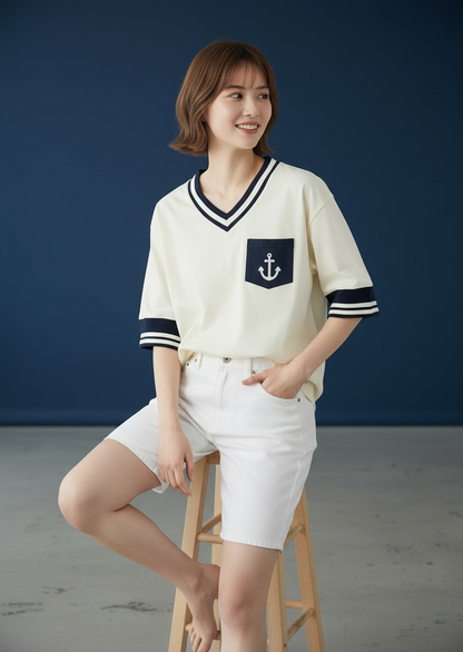 [Pre-order] MOMOJI Santiano Tee (1-Ivory Cream) | Hooman (Adult/Kids)