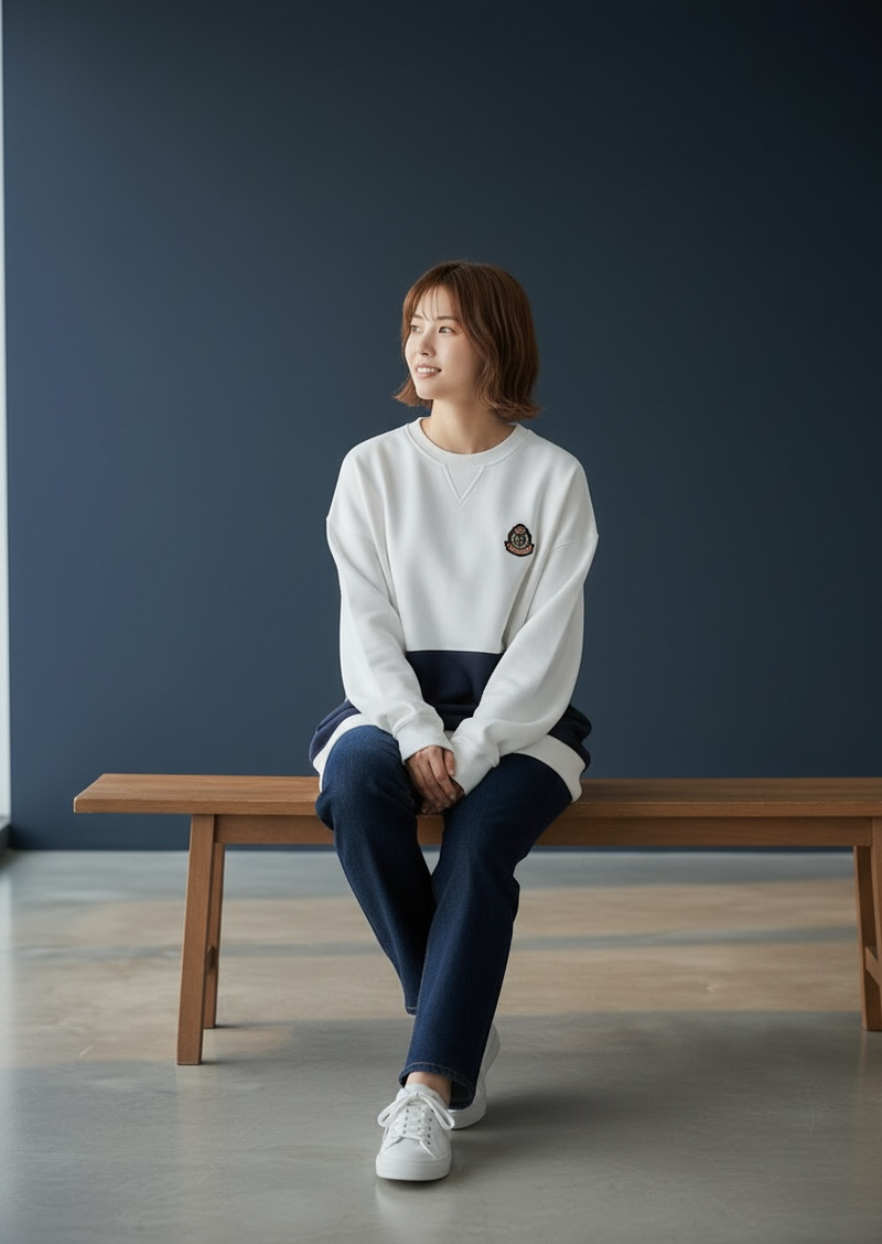 MOMOJI Brest Sweatshirt (1-French Riviera Blue) | Hooman (Adult/Kids)