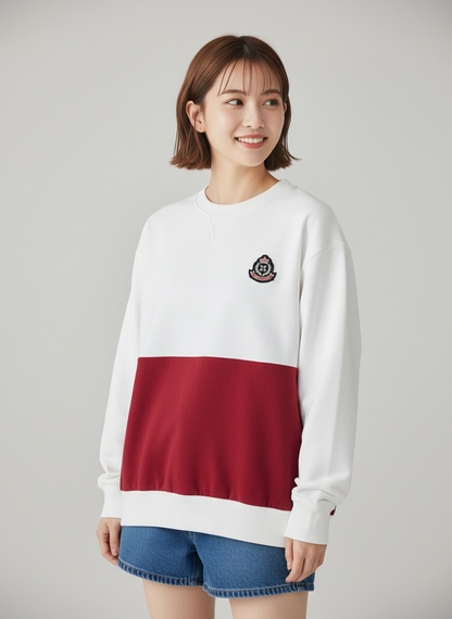 MOMOJI Brest Sweatshirt (2-Bordeaux Red) | Hooman (Adult/Kids)