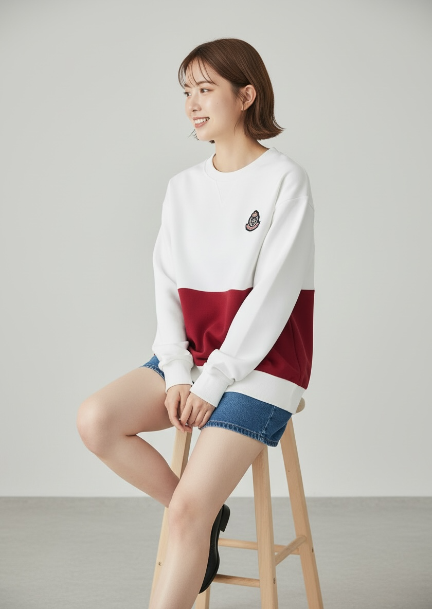 MOMOJI Brest Sweatshirt (2-Bordeaux Red) | Hooman (Adult/Kids)