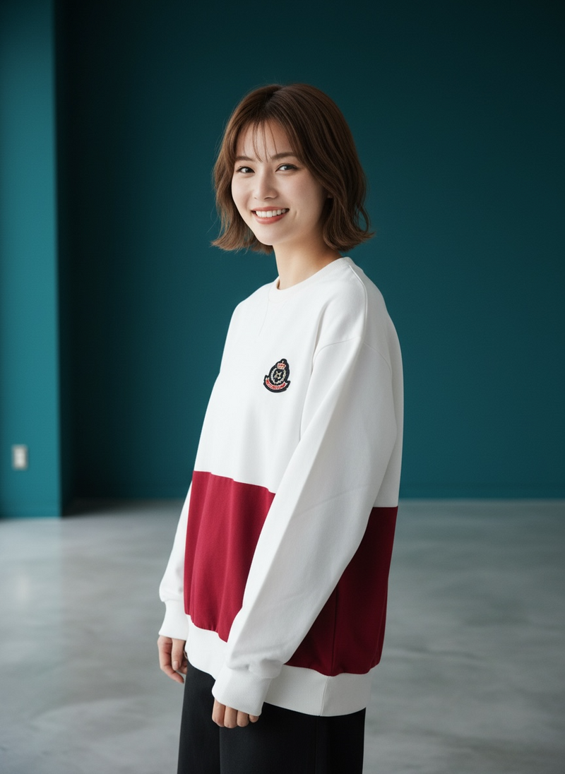 MOMOJI Brest Sweatshirt (2-Bordeaux Red) | Hooman (Adult/Kids)