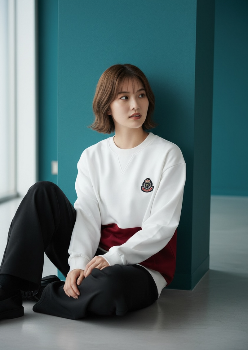 MOMOJI Brest Sweatshirt (2-Bordeaux Red) | Hooman (Adult/Kids)