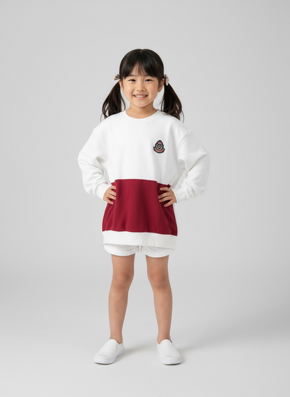 MOMOJI Brest Sweatshirt (2-Bordeaux Red) | Hooman (Adult/Kids)
