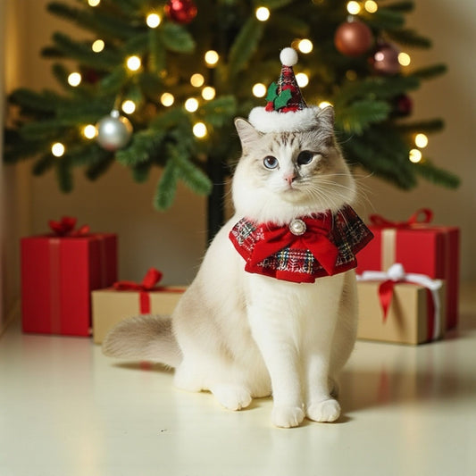 [Pre-order] MOMOJI Hat + Neckwear Set (Christmas Plaid Red 2)