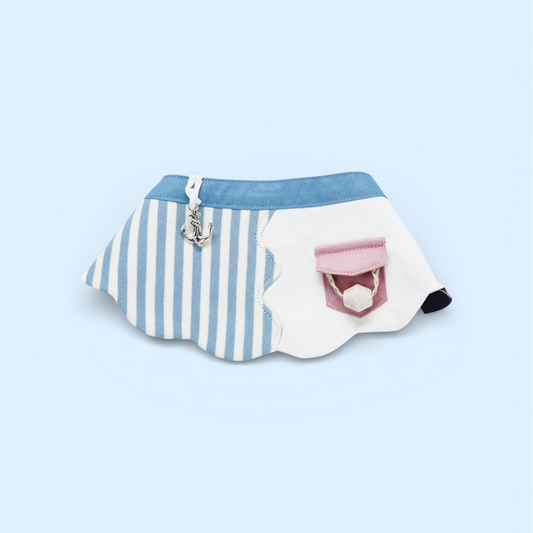 [Pre-order] MOMOJI Marseille (2-Breton Stripe Moonstone) | Pet Neckwear