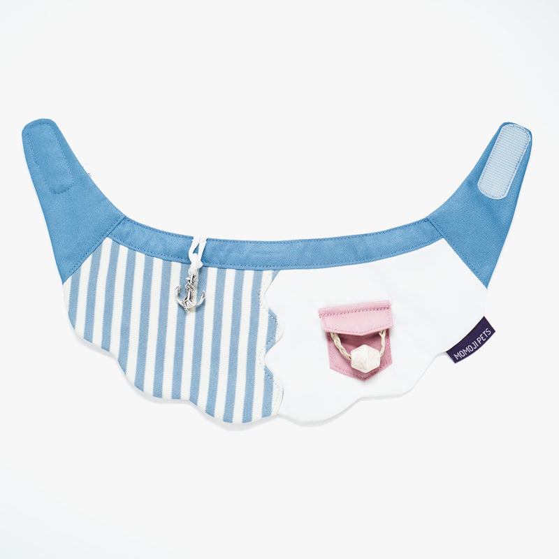 MOMOJI Marseille (2-Breton Stripe Moonstone) | Pet Neckwear