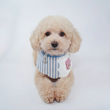 MOMOJI Marseille (2-Breton Stripe Moonstone) | Pet Neckwear