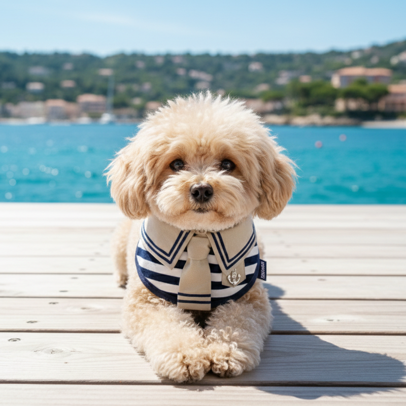 MOMOJI Santiano (2-Sandstone & Navy) | Pet Neckwear