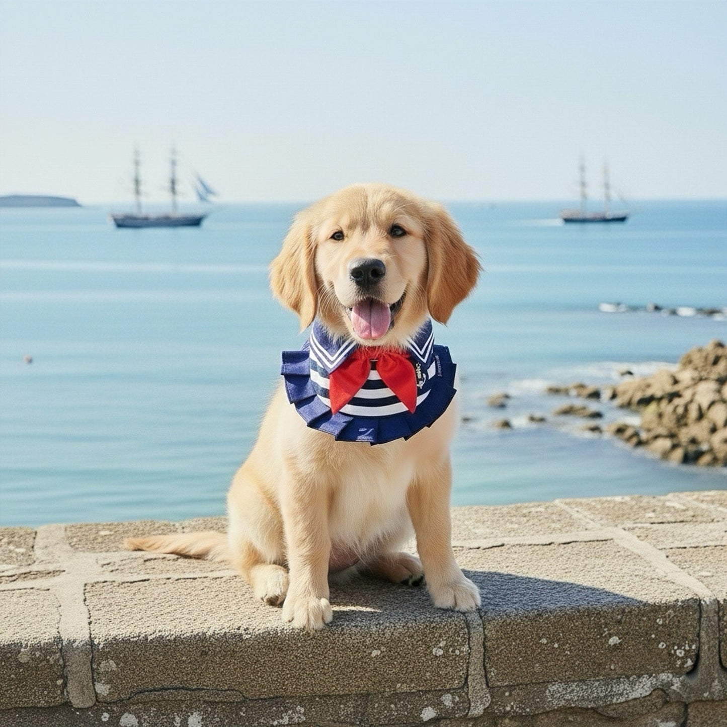 [Pre-order] MOMOJI Santiana (1-Heritage Stripe Navy) | Pet Neckwear