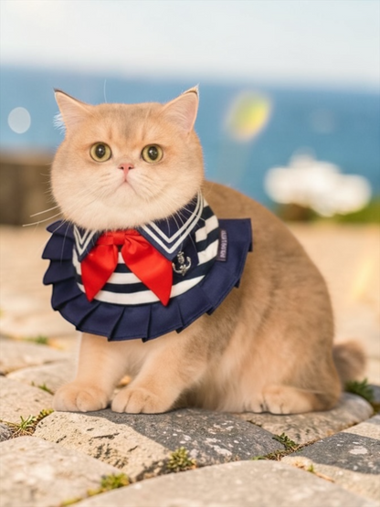 [Pre-order] MOMOJI Santiana (1-Heritage Stripe Navy) | Pet Neckwear