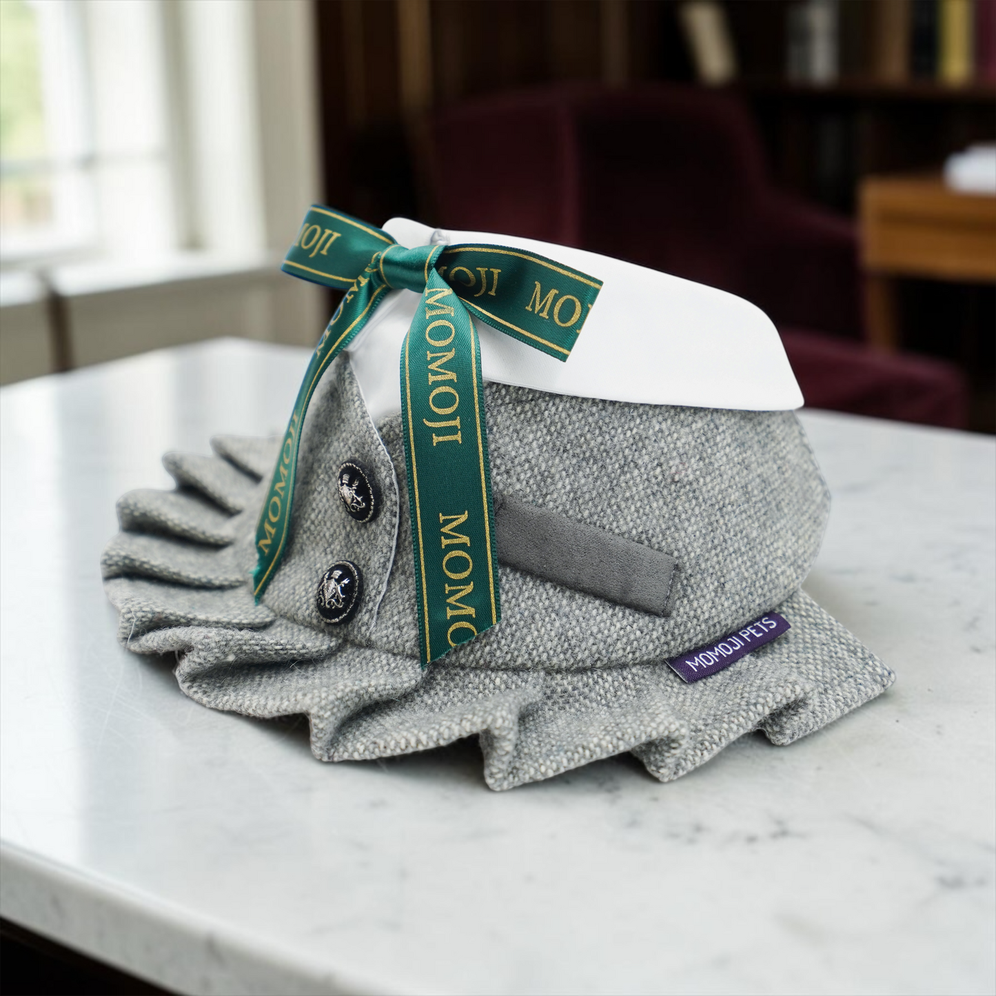 MOMOJI Picadilly (2-Light Gray Tweed) | Pet Neckwear