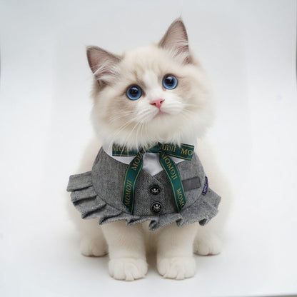 MOMOJI Picadilly (2-Light Gray Tweed) | Pet Neckwear