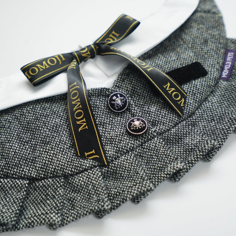 MOMOJI Picadilly (3-Charcoal Black Tweed) | Pet Neckwear
