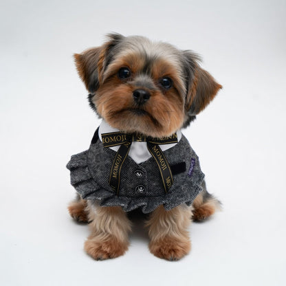 MOMOJI Picadilly (3-Charcoal Black Tweed) | Pet Neckwear