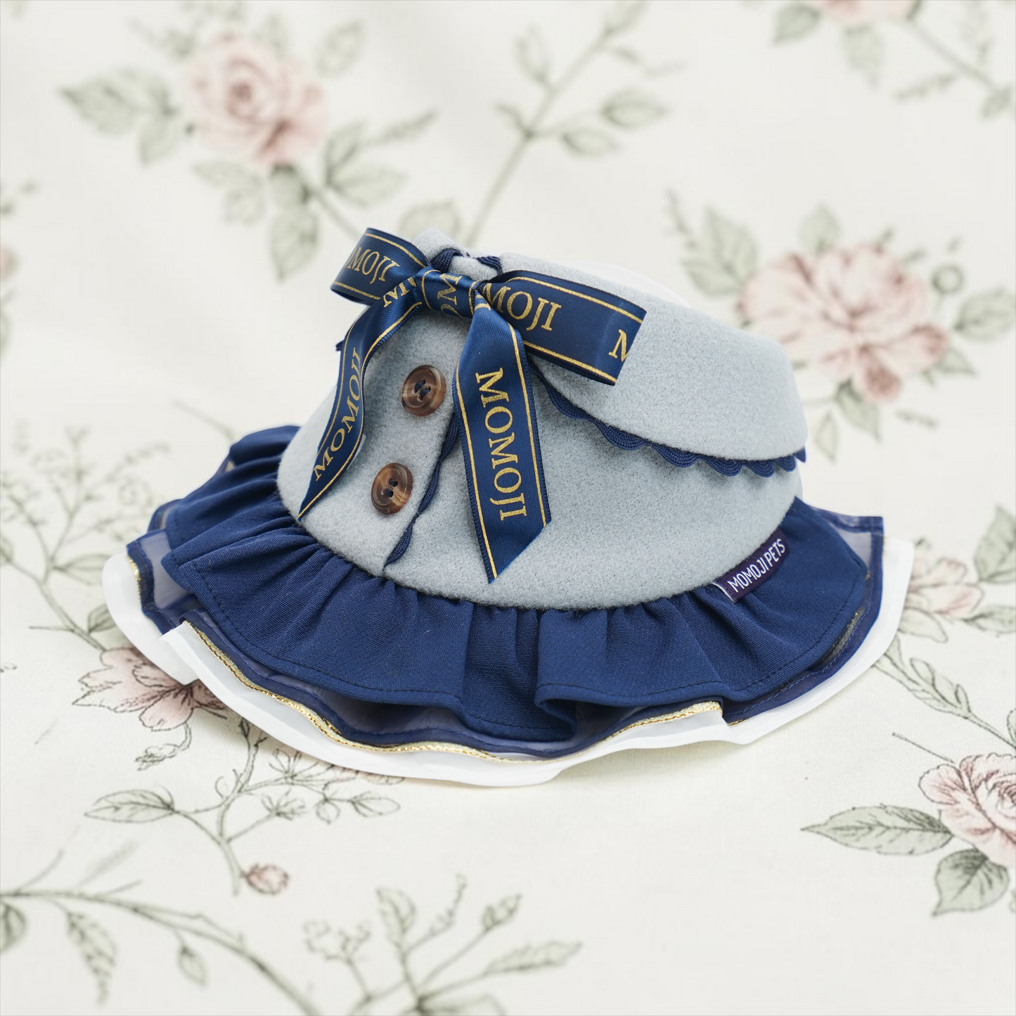 MOMOJI Chelsea (1-Haze Gray & Navy Blue) | Pet Neckwear